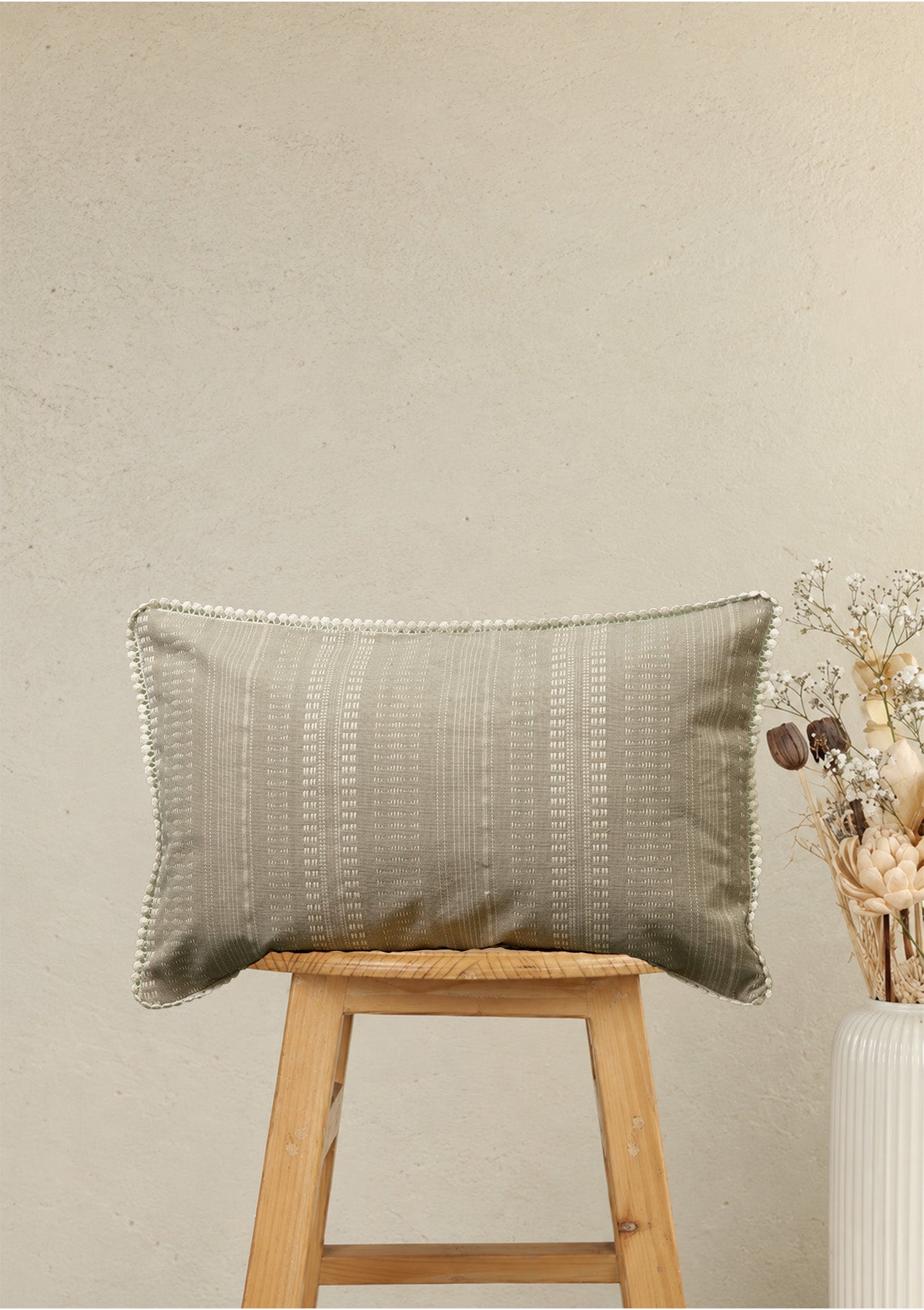 Zia Grey | Woven Textured Neutral | 100% Cotton Cushion Cover For Sofa