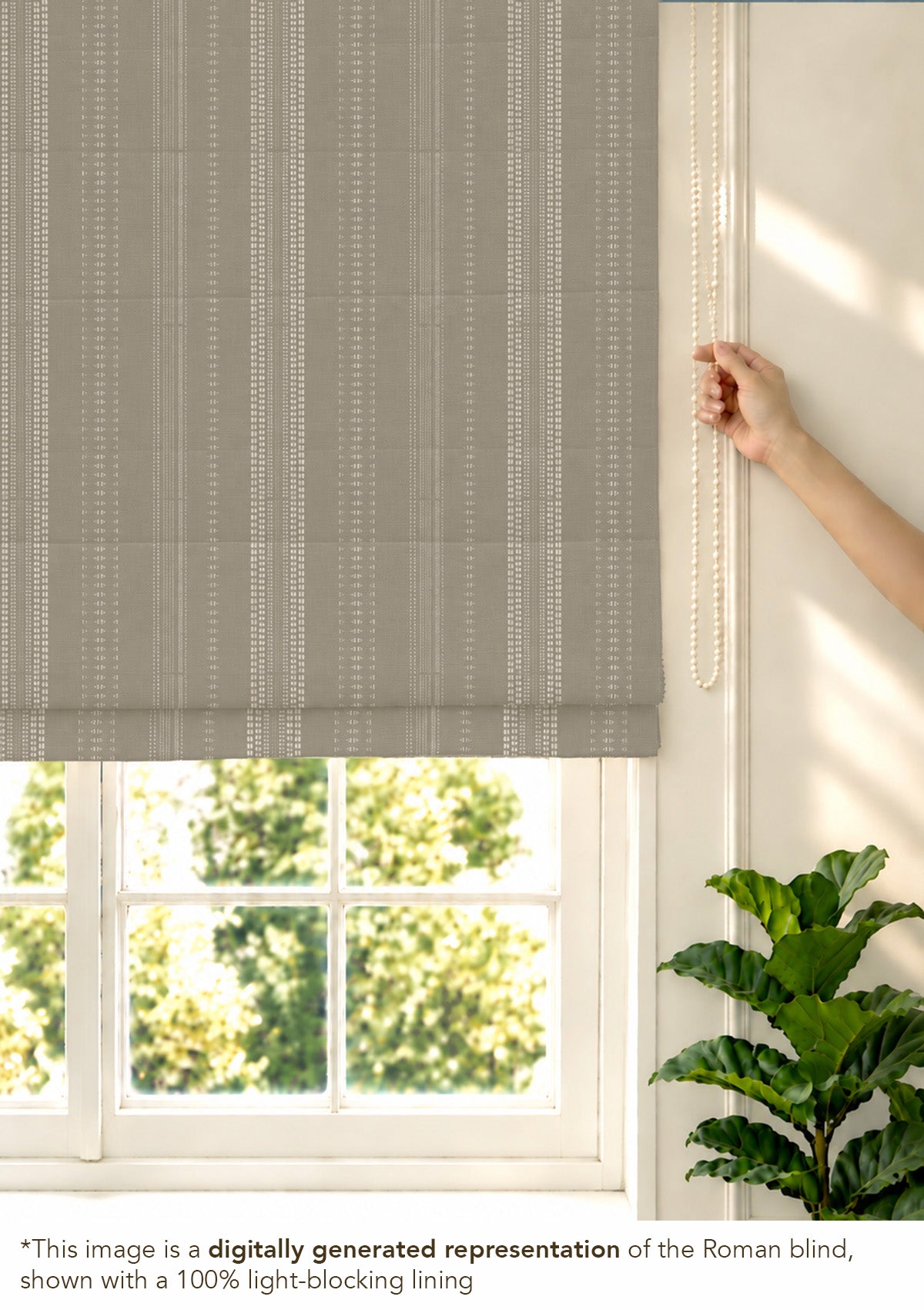 Zia Grey Neutral 100% Cotton Textured Blind For Livingroom / Bedroom | Room Darkening