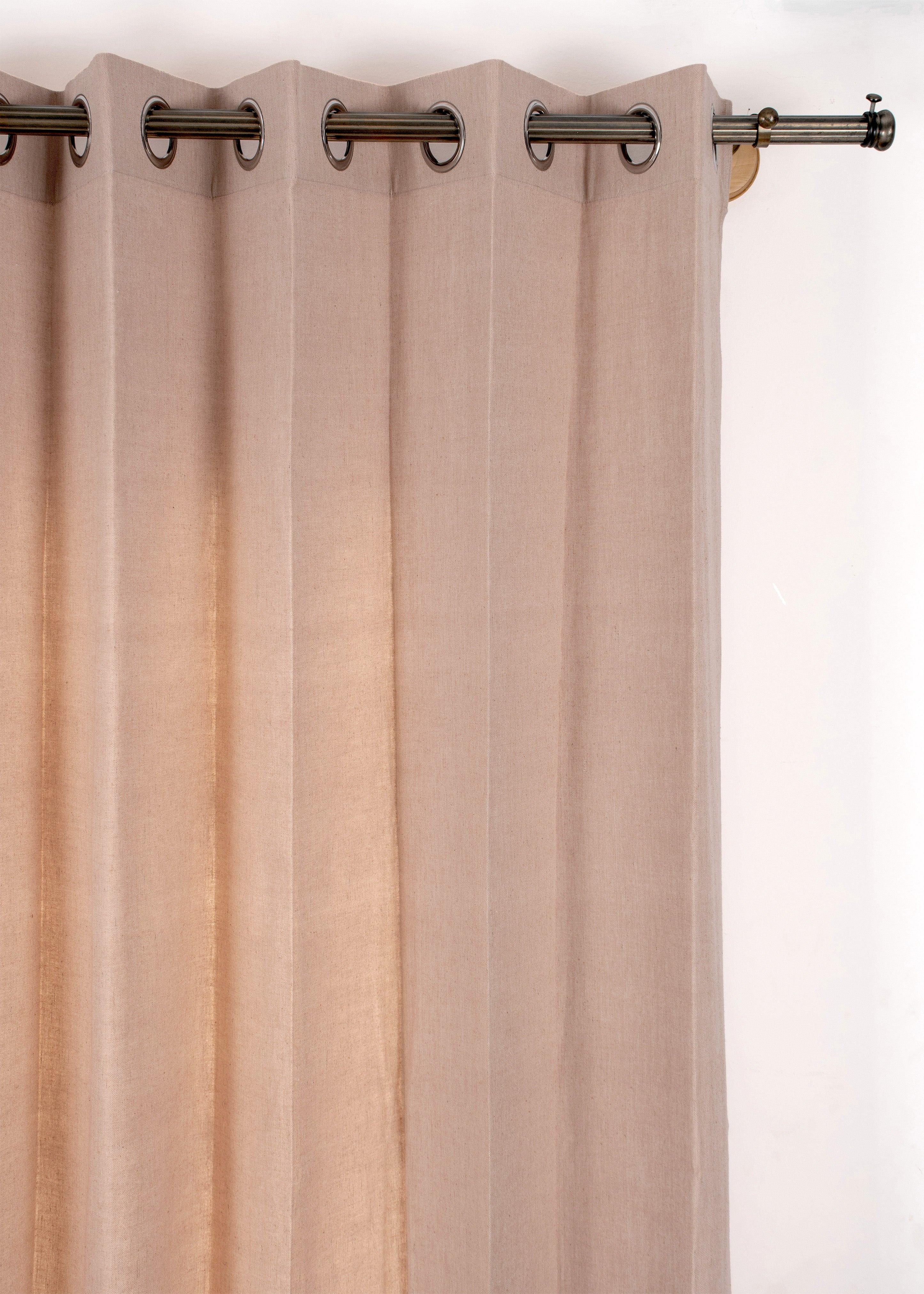 Pink Sand Solid Linen Cotton Curtain for Living room and bedroom - Room darkening - Single Piece