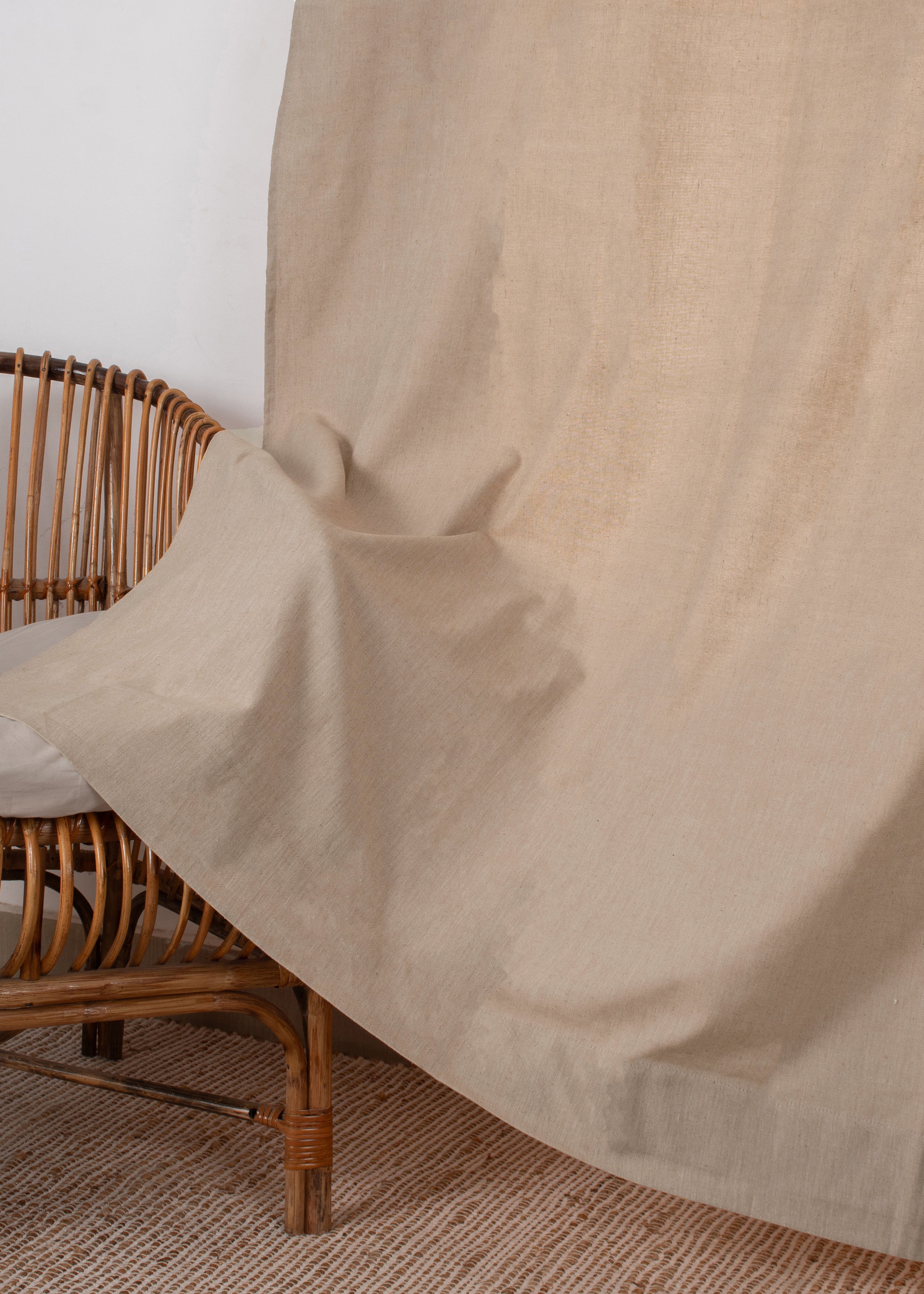 Pink Sand Solid Linen Cotton Curtain for Living room and bedroom - Room darkening - Single Piece
