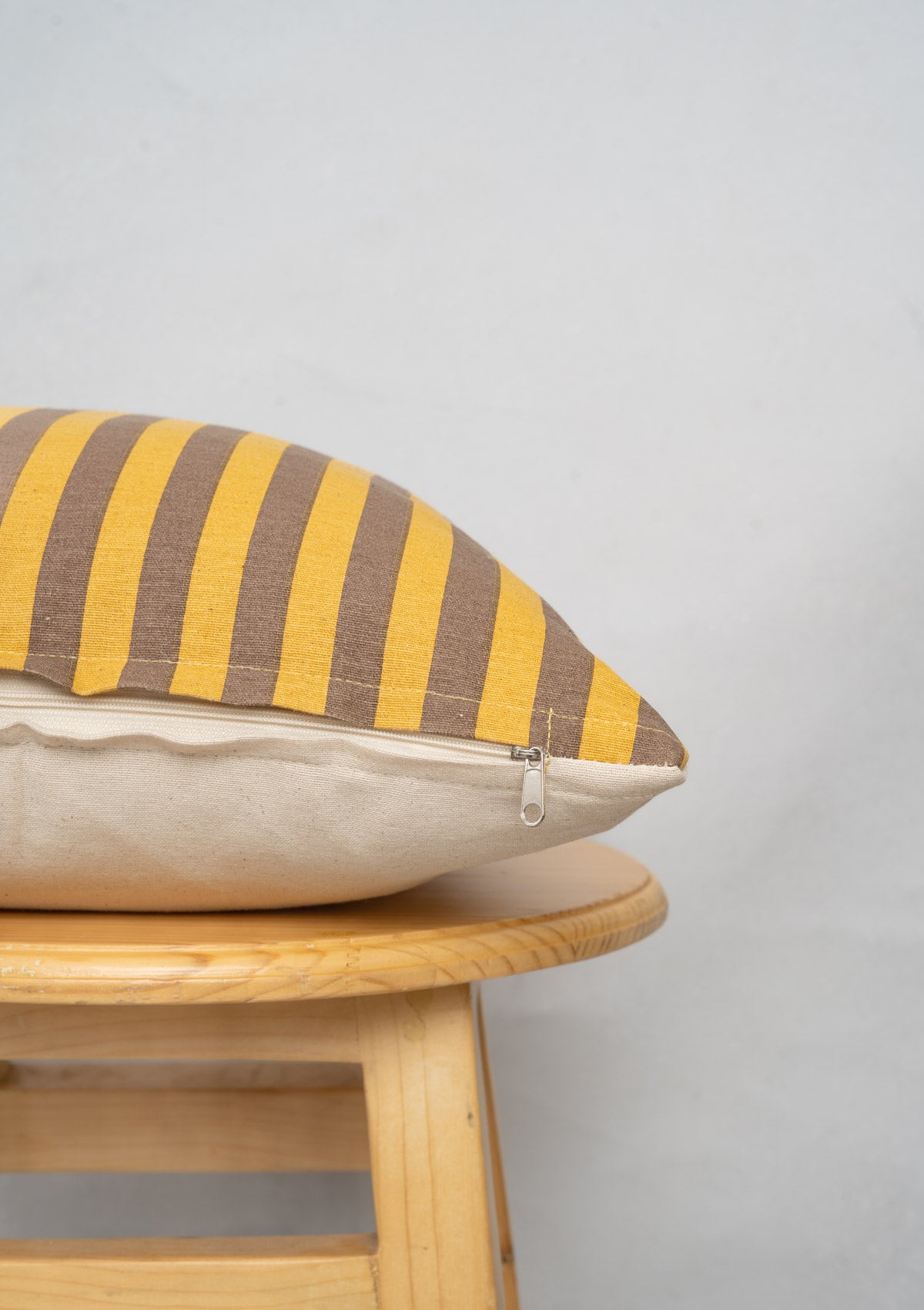 Sand Dunes 100% cotton geometric cushion cover for sofa - Mustard and Brown