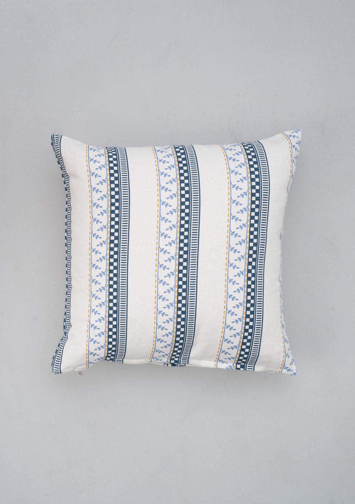 Oriental Stripes 100% cotton geometric cushion cover for sofa - Grey