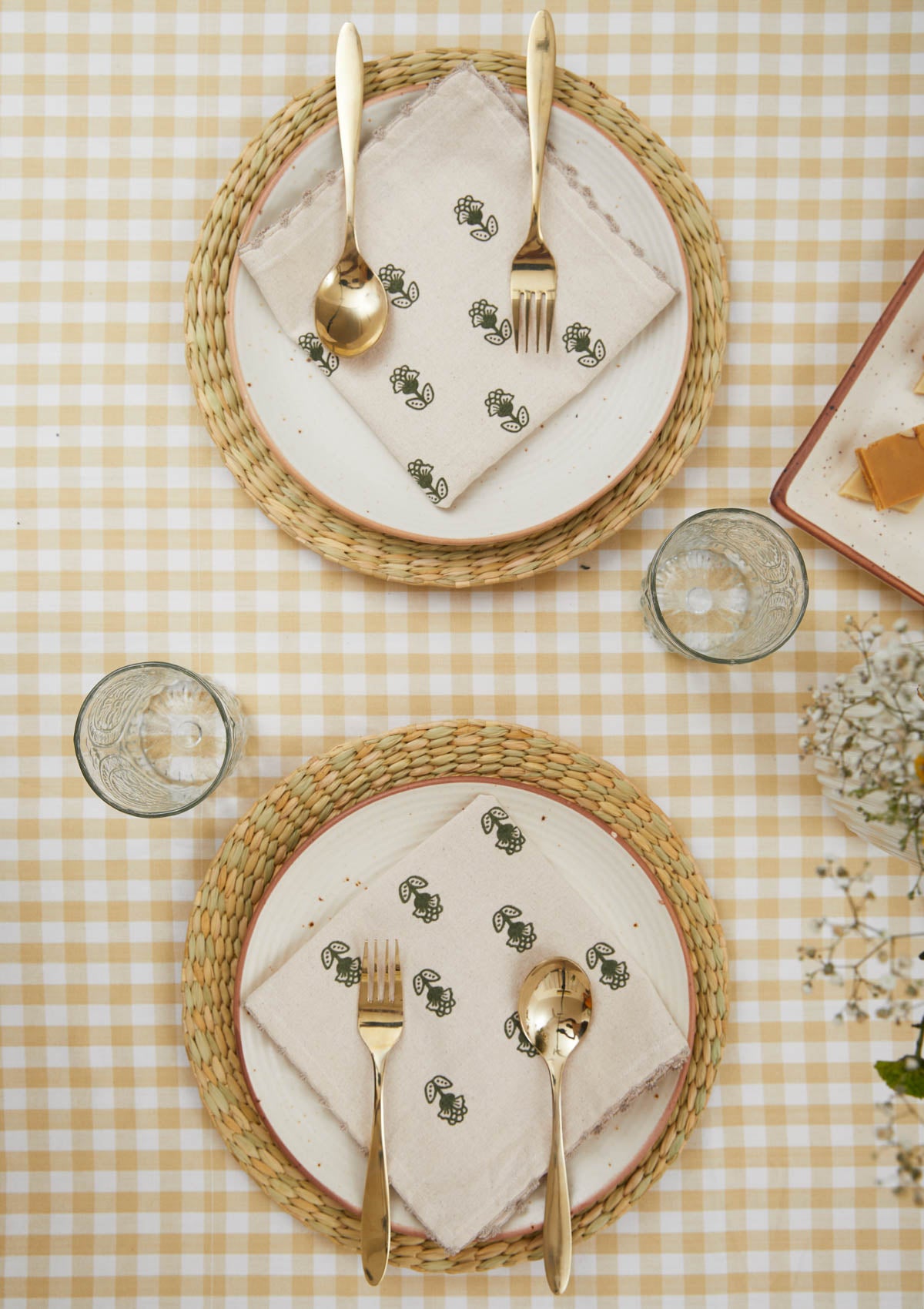Ivory Gingham Dining Set