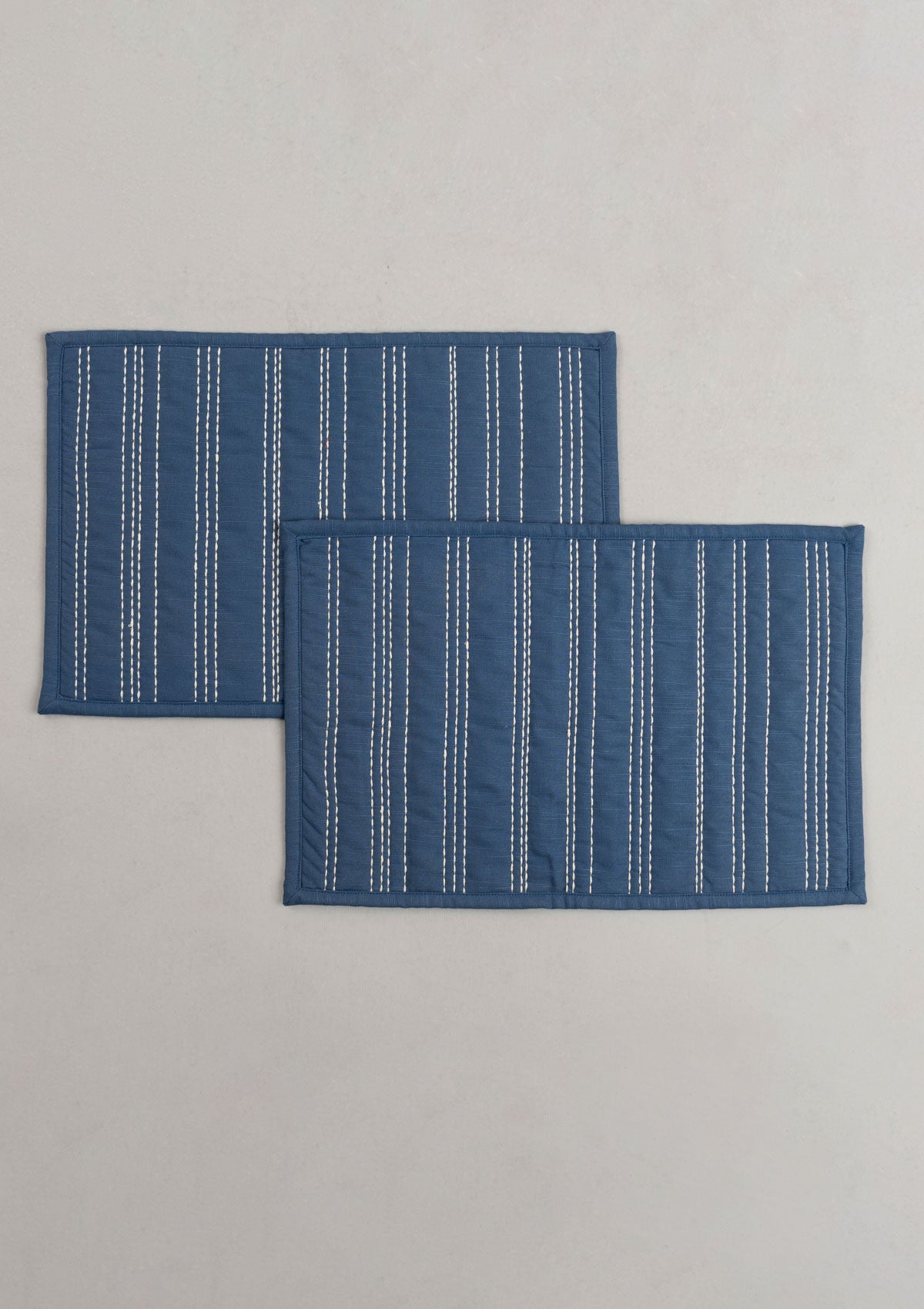 Embroidered Cotton Placemat - Royal Blue