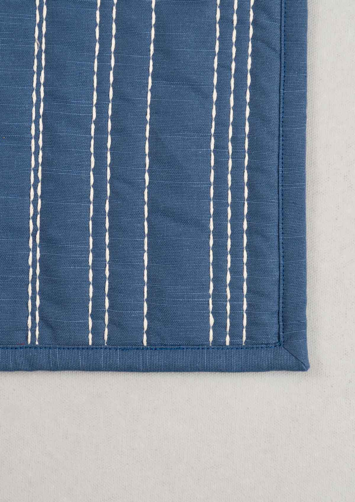 Embroidered Cotton Placemat - Royal Blue