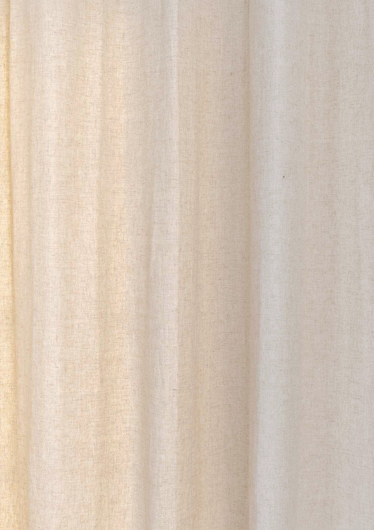 Solid Linen Cotton Blend textured curtain for Living room & bedroom - Light Reduction - Beige Single Piece