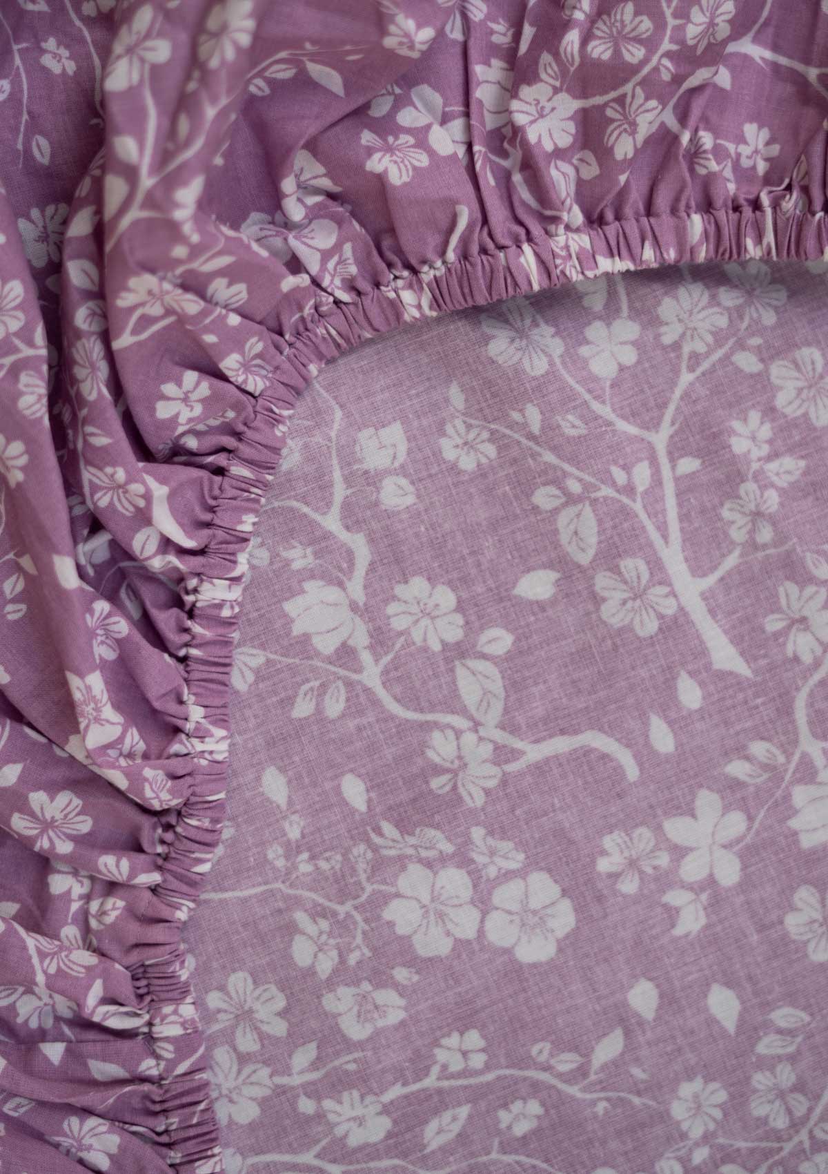 Cherry Blossom Fitted Sheet - Lilac