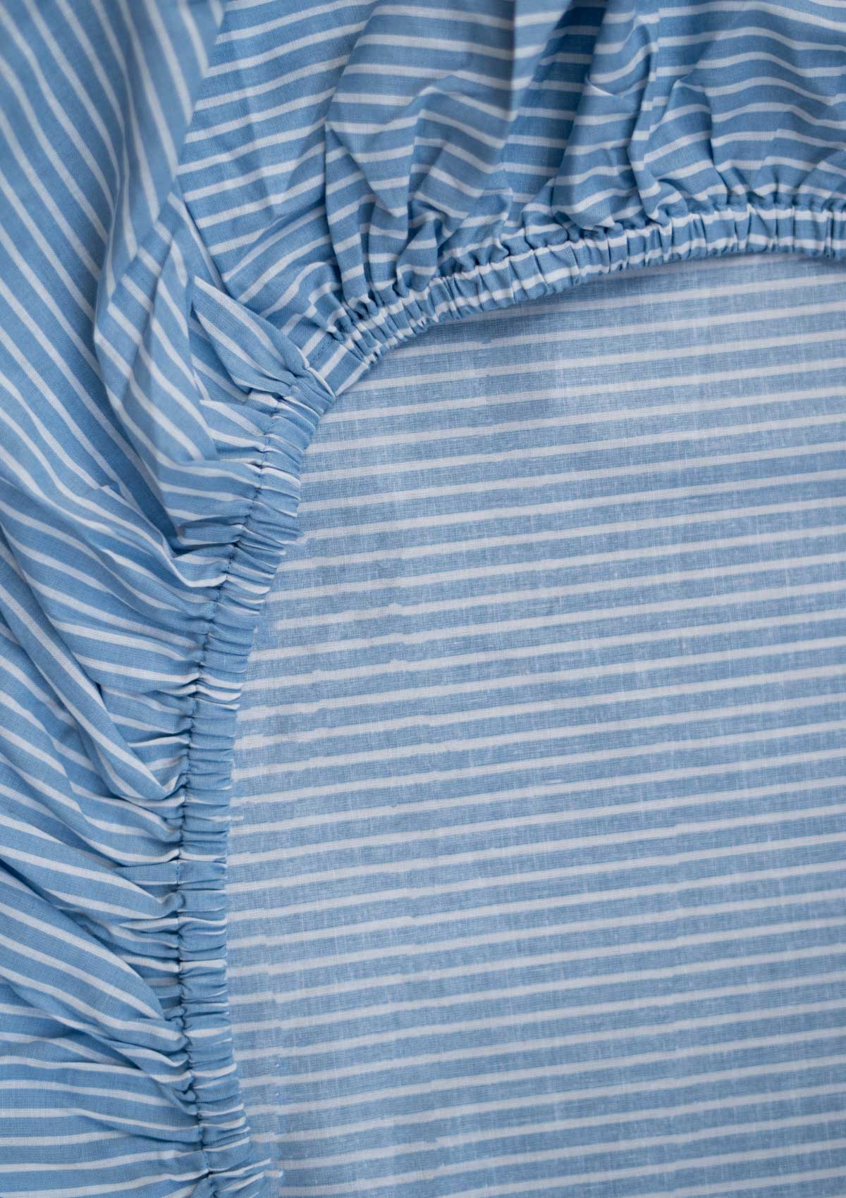Stripes Fitted Sheet - Powder Blue