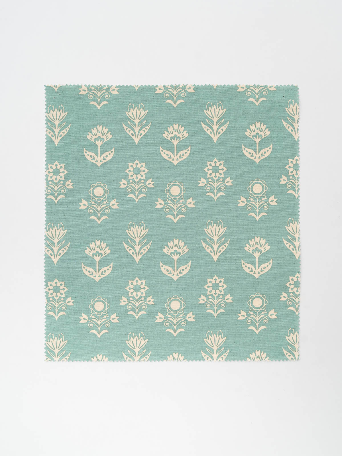 Dahlia printed cotton Fabric - Nile Blue