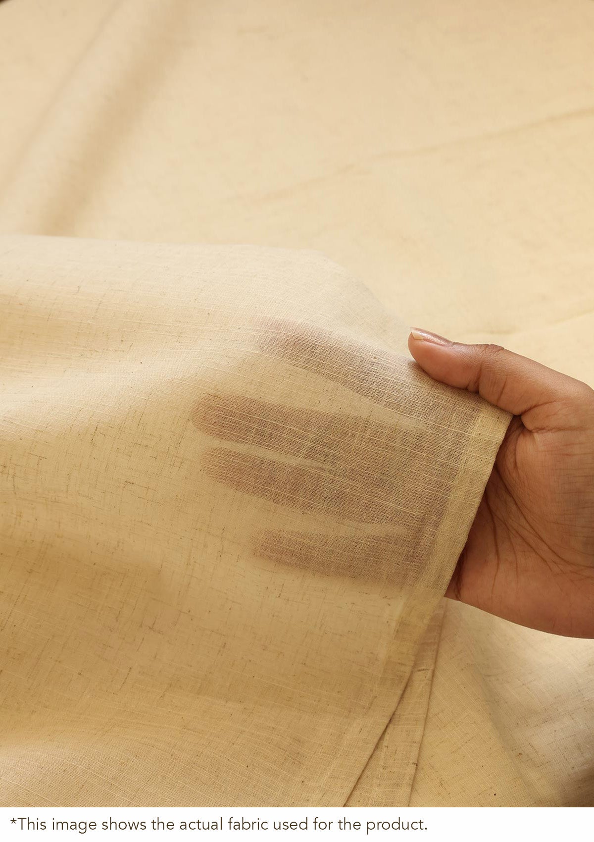Almond Plain Beige Neutral Linen Cotton Blend Sheer Textured Blind For Livingroom / Bedroom | Light Filtering
