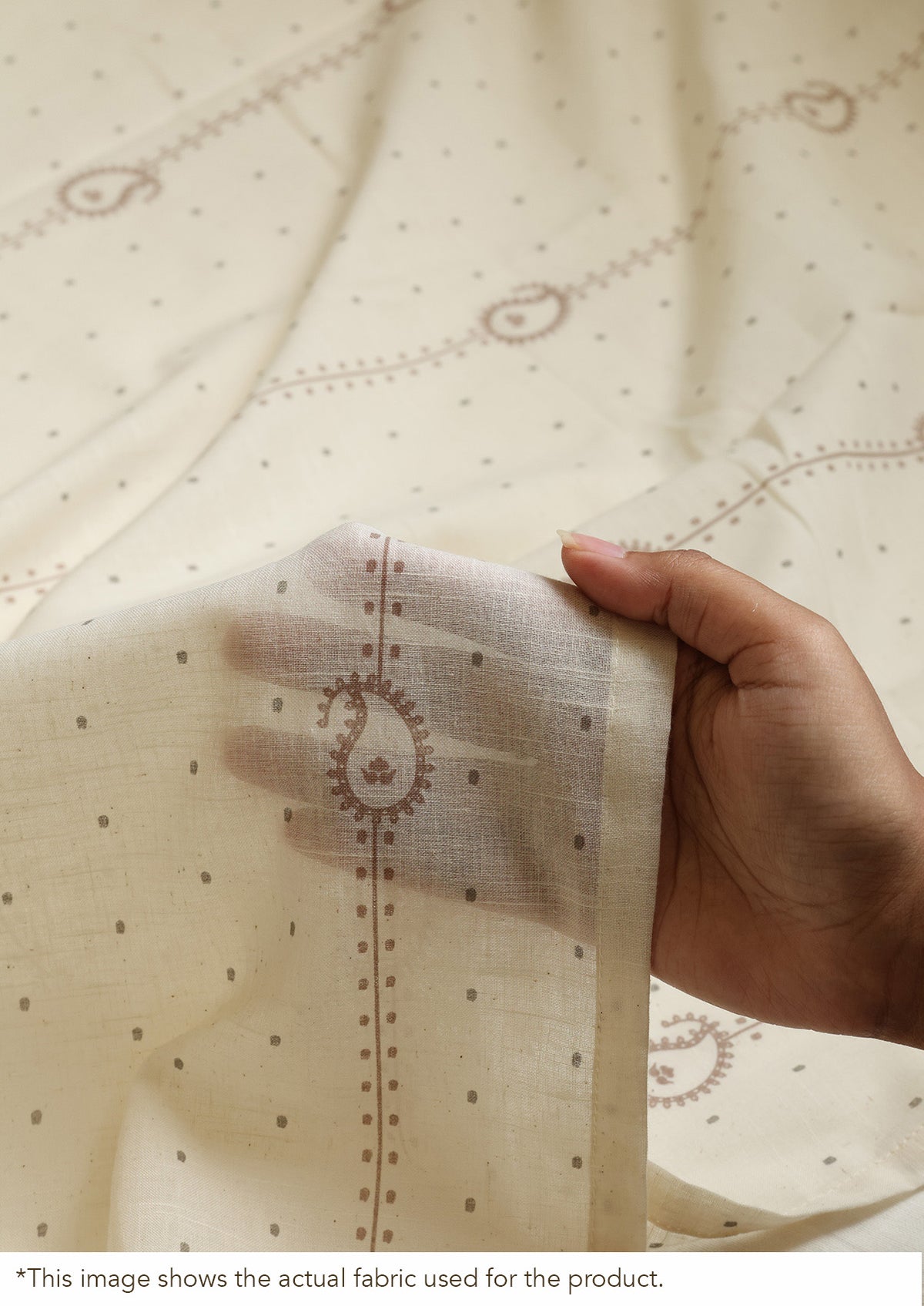 Ambi Brown & Grey Ethnic 100% Cotton Sheer Printed Blind For Livingroom / Bedroom | Light Filtering