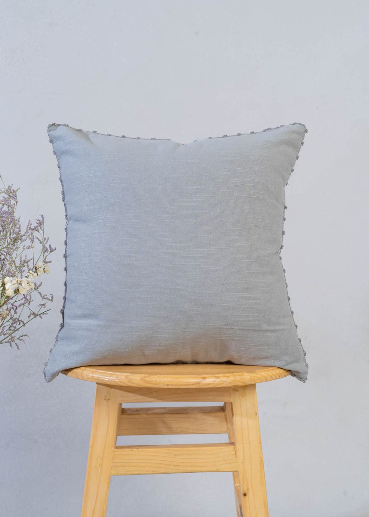 Solid Cotton Cushion Cover - Grey