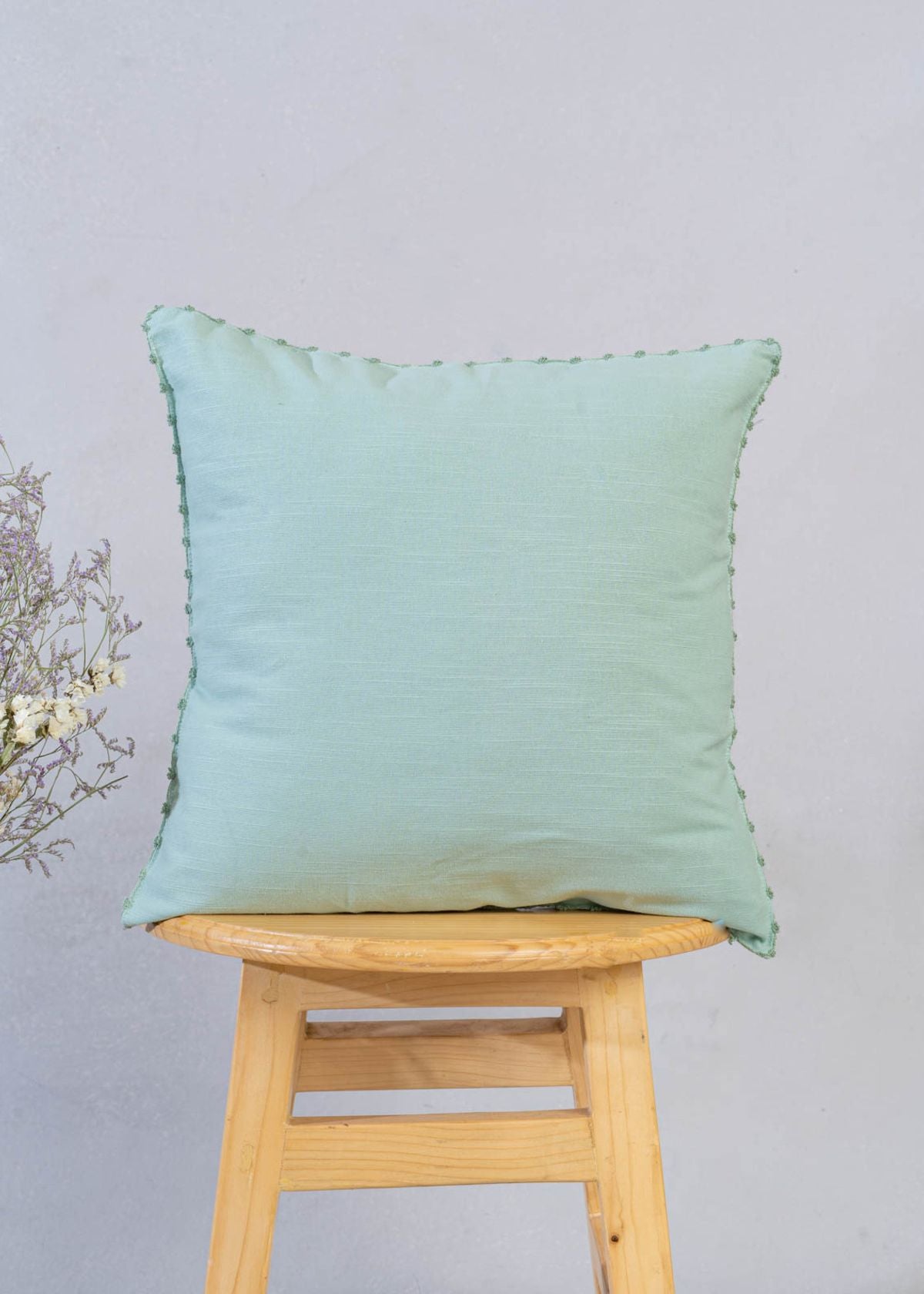 Solid Nile Blue 100% cotton plain cushion cover for sofa