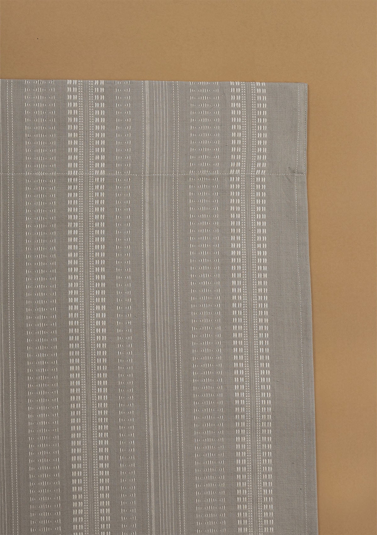 Zia Grey Neutral 100% Cotton Textured Curtain For Livingroom / Bedroom | Room Darkening | Single Piece