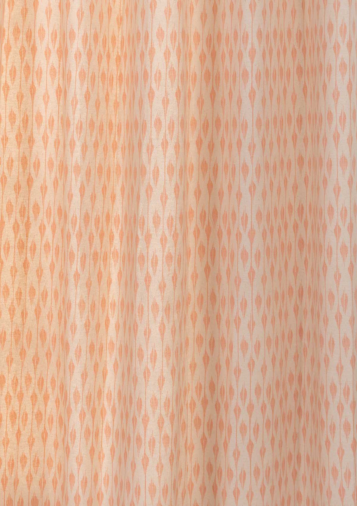 Chenab Printed Cotton Curtain - Blush