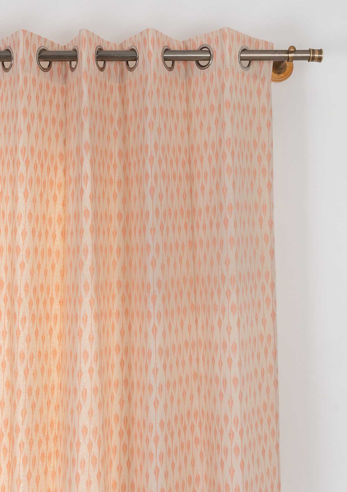 Chenab Printed Cotton Curtain - Blush