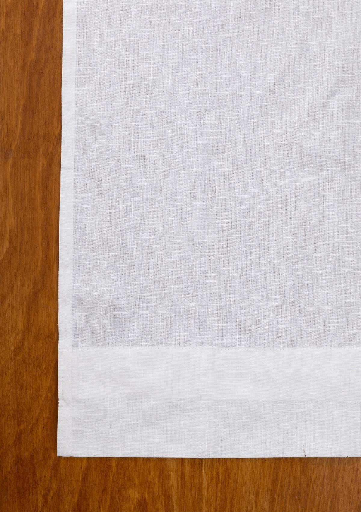 Solid Linen Cotton Blend textured curtain for Living room & bedroom - Light Reduction - White Single Piece