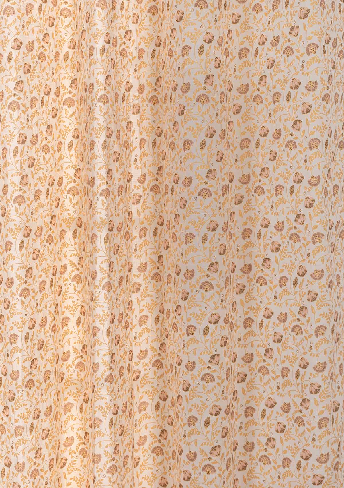 Calico Printed Sheer Curtain - Amber