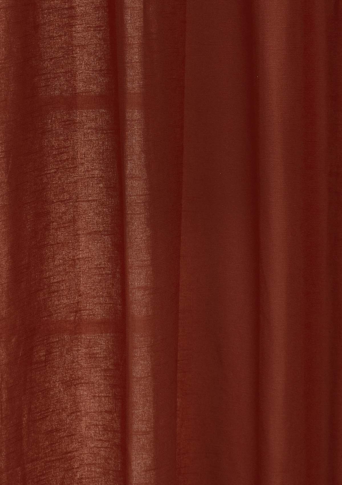 Solid Brick Red 100% Customizable Cotton plain curtain for bedroom - Room darkening