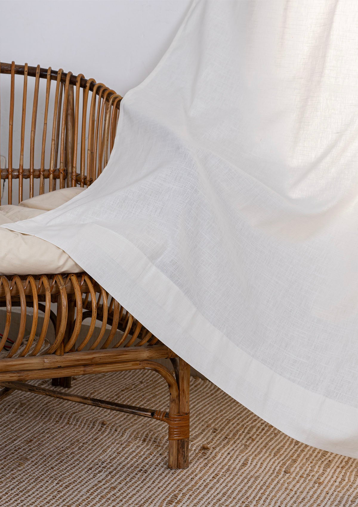 White Linen Cotton Plain Curtain for living room & bedroom - Light Reduction - Single Piece (Copy)