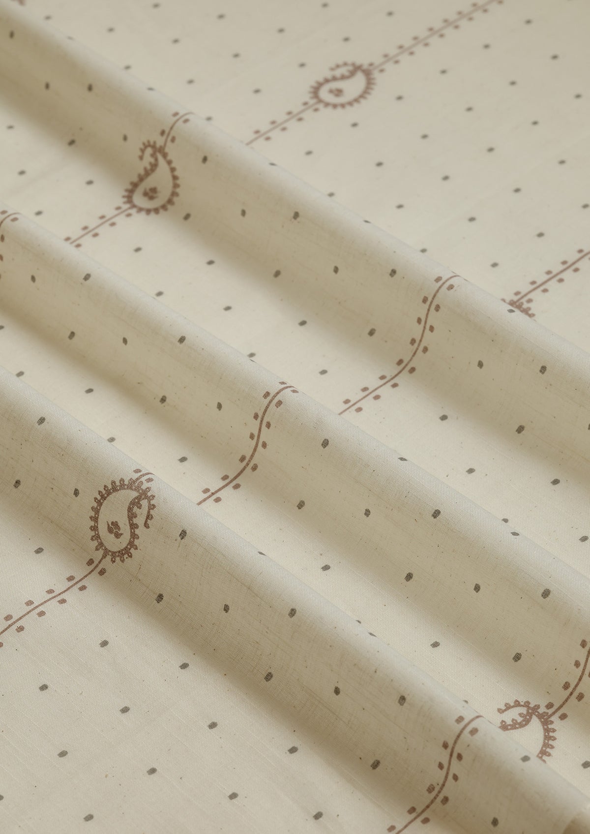 Ambi Brown & Grey | 100% Cotton Sheer Printed | Light Filtering Fabric