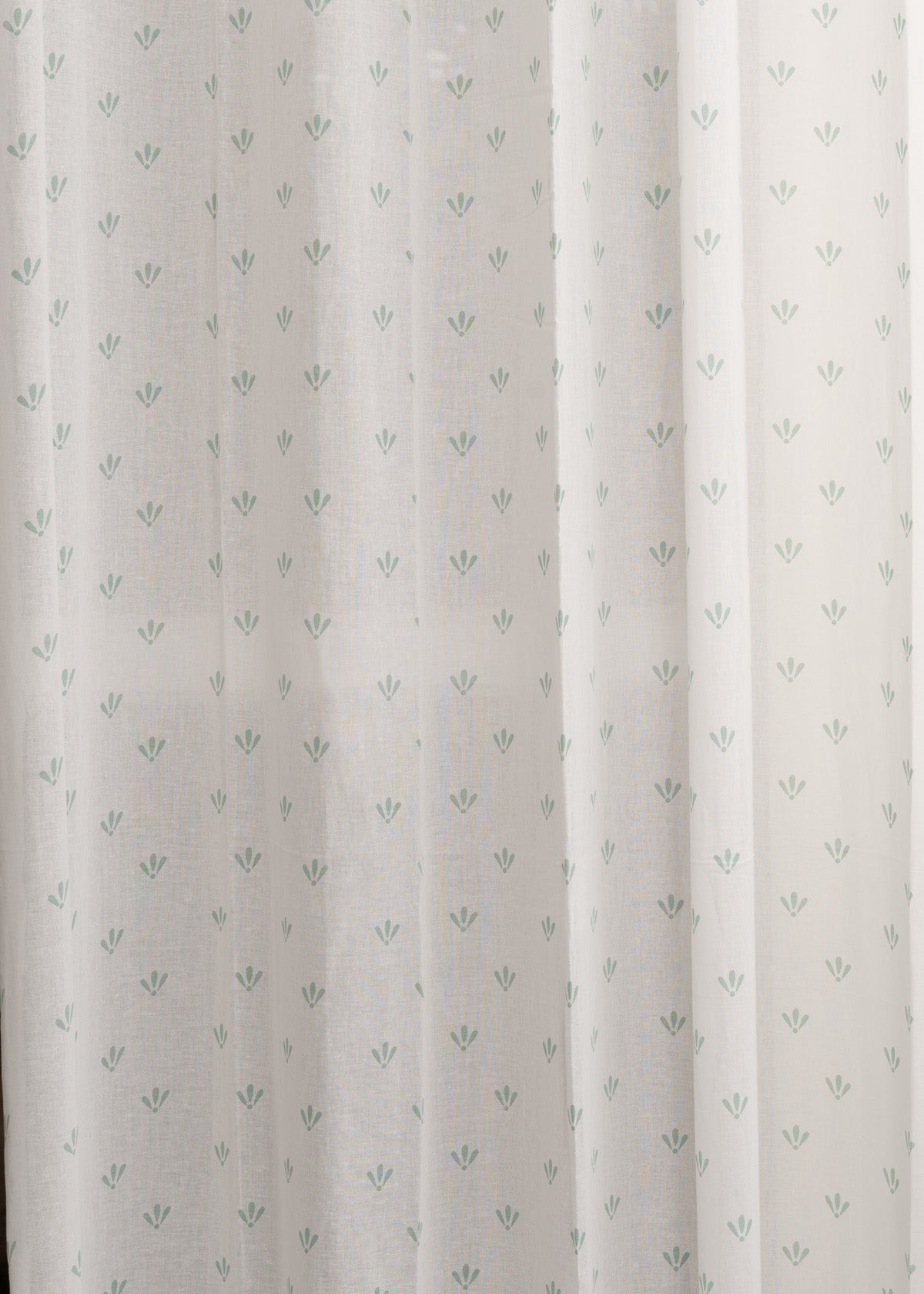 Aniseed 100% cotton floral sheer curtain for living room - Light filtering - Nile Blue - Pack of 1