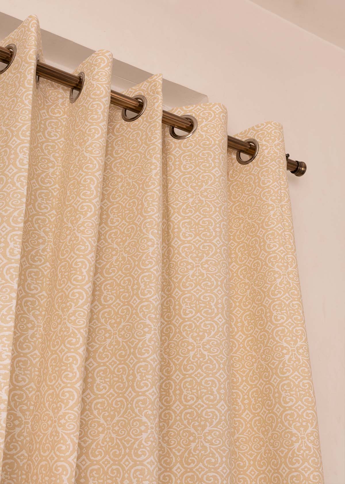 Antique Printed Cotton Curtain - Rose