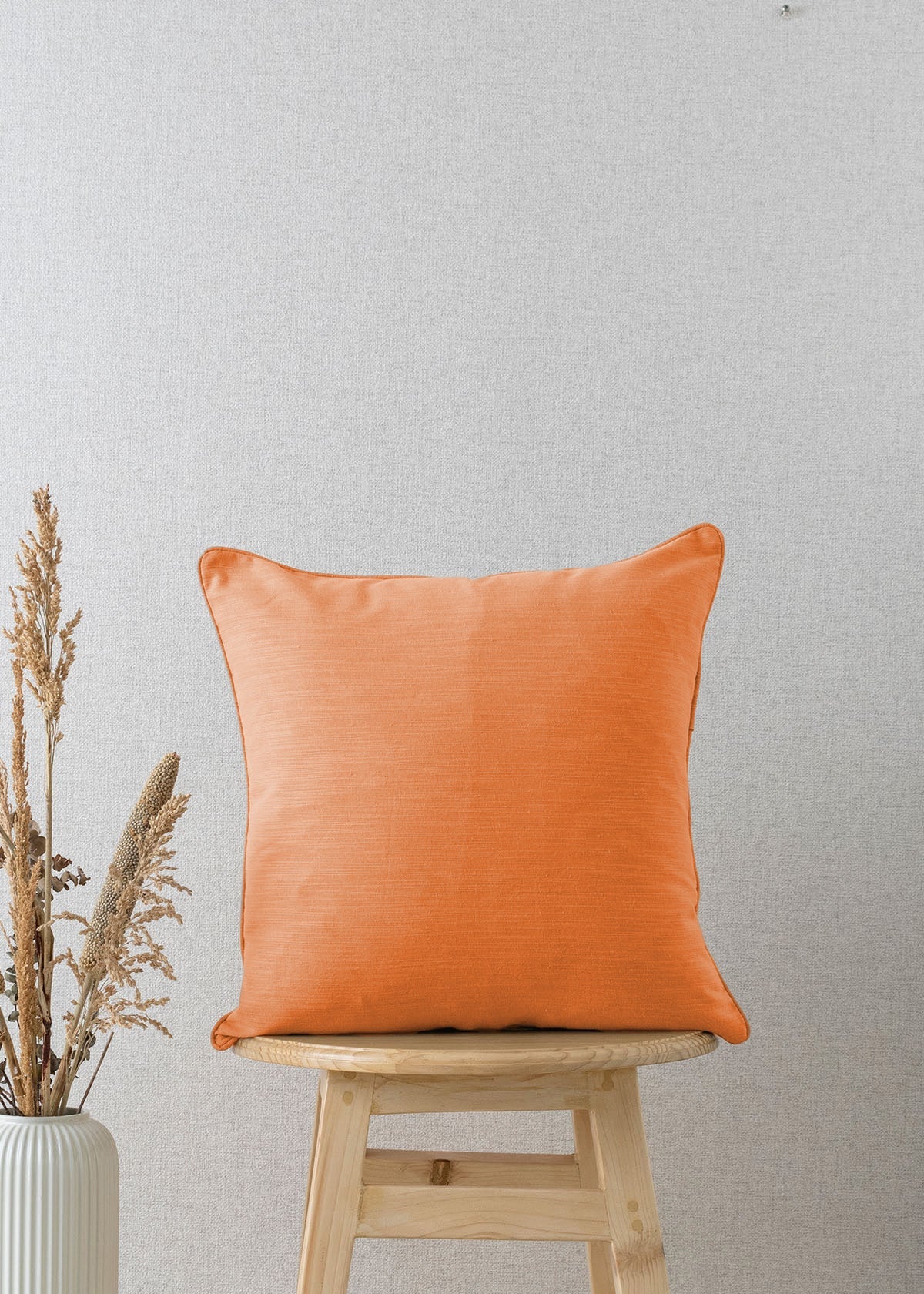 Solid orange 100 cotton plain cushion cover for sofa