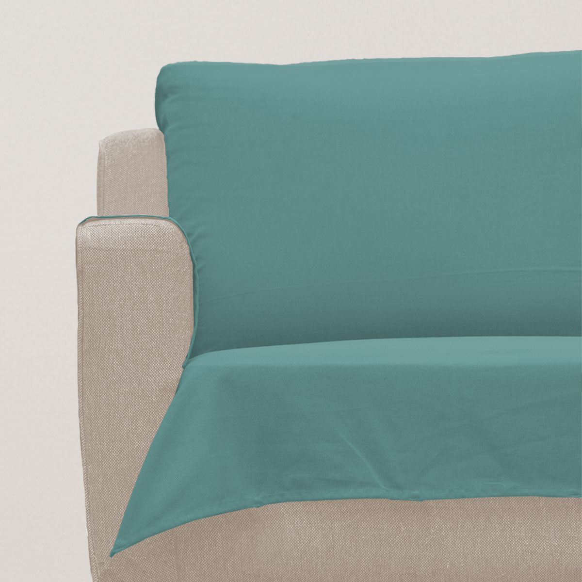 Solid aqua blue 100% cotton plain Sofa cover