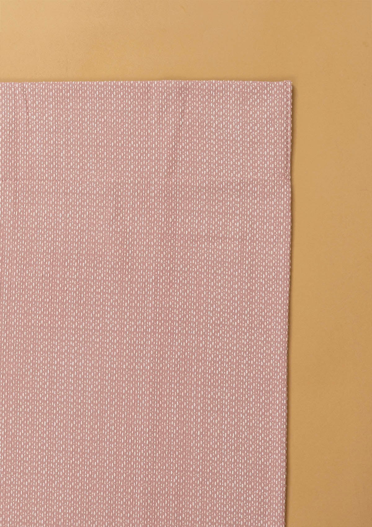 Ash Pink Textured 100% Cotton Curtain For Bedroom | Room Darkening | Single Piece