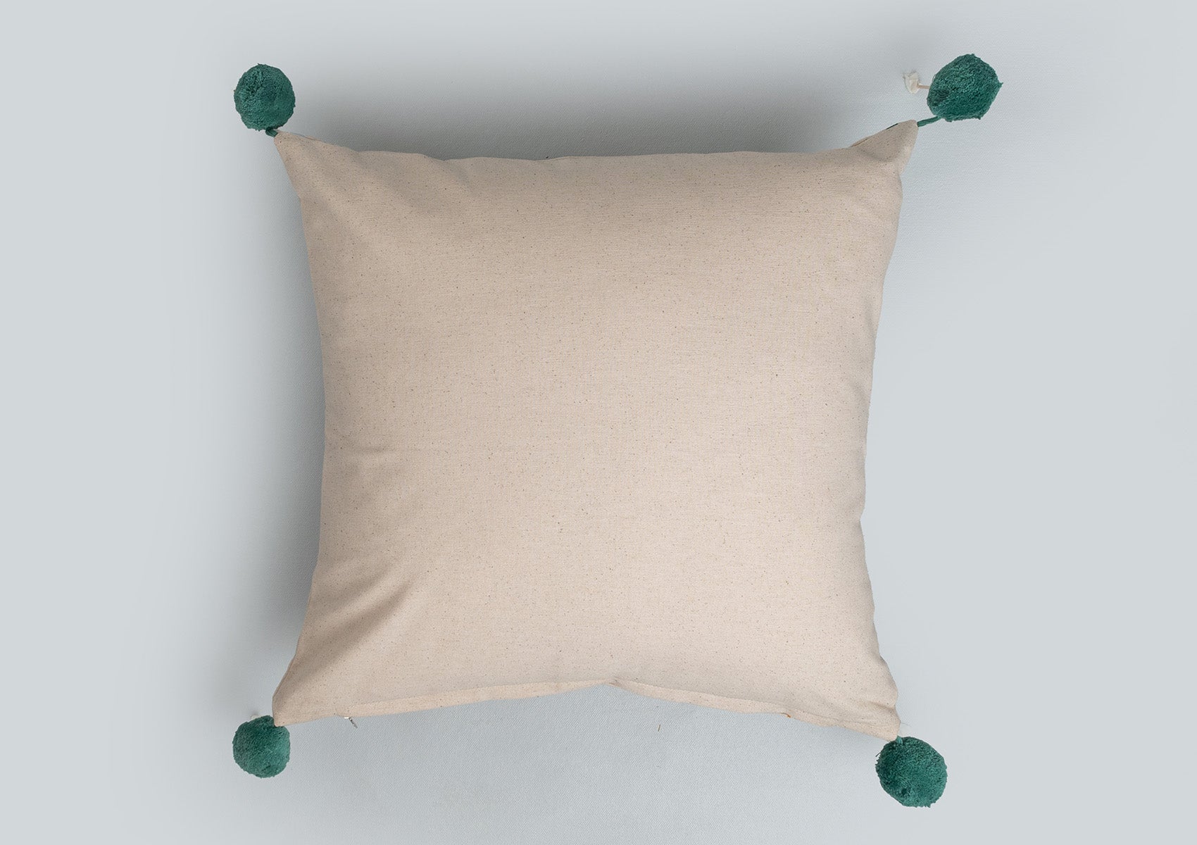 Aura 100% cotton boho cushion cover for sofa - Aqua blue