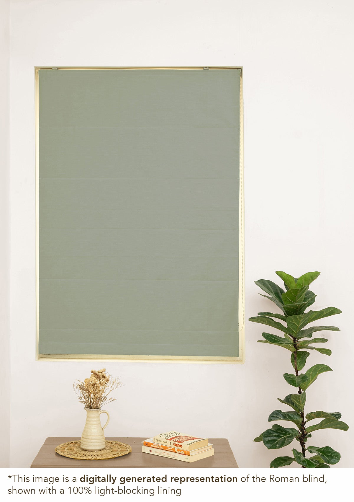 Basil Green Solid 100% Cotton Blind For Bedroom| Room Darkening