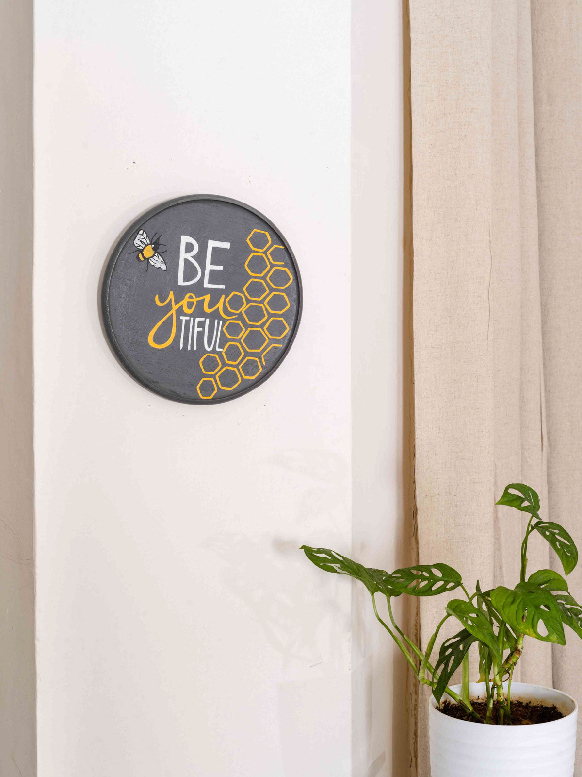 Hand Painted Wall Plate Be - You - Tiful