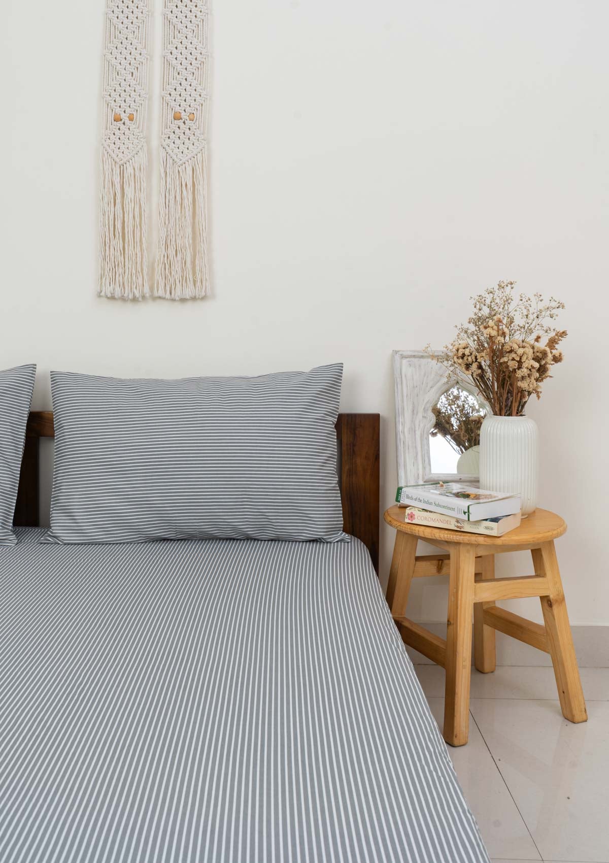 Stripes Fitted Sheet - Charcoal Grey