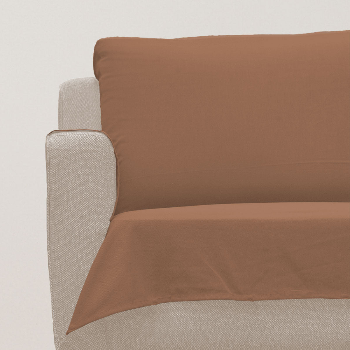 Solid chocolate brown 100% cotton plain Sofa cover