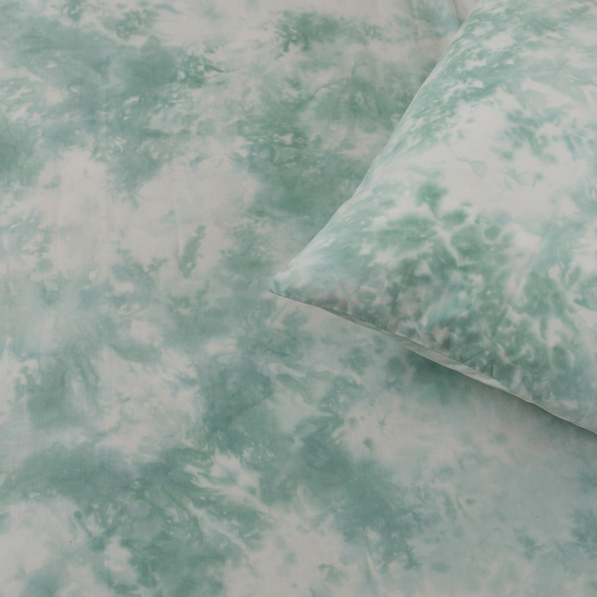 Cloud Printed Cotton Flat Sheet - Nile Blue