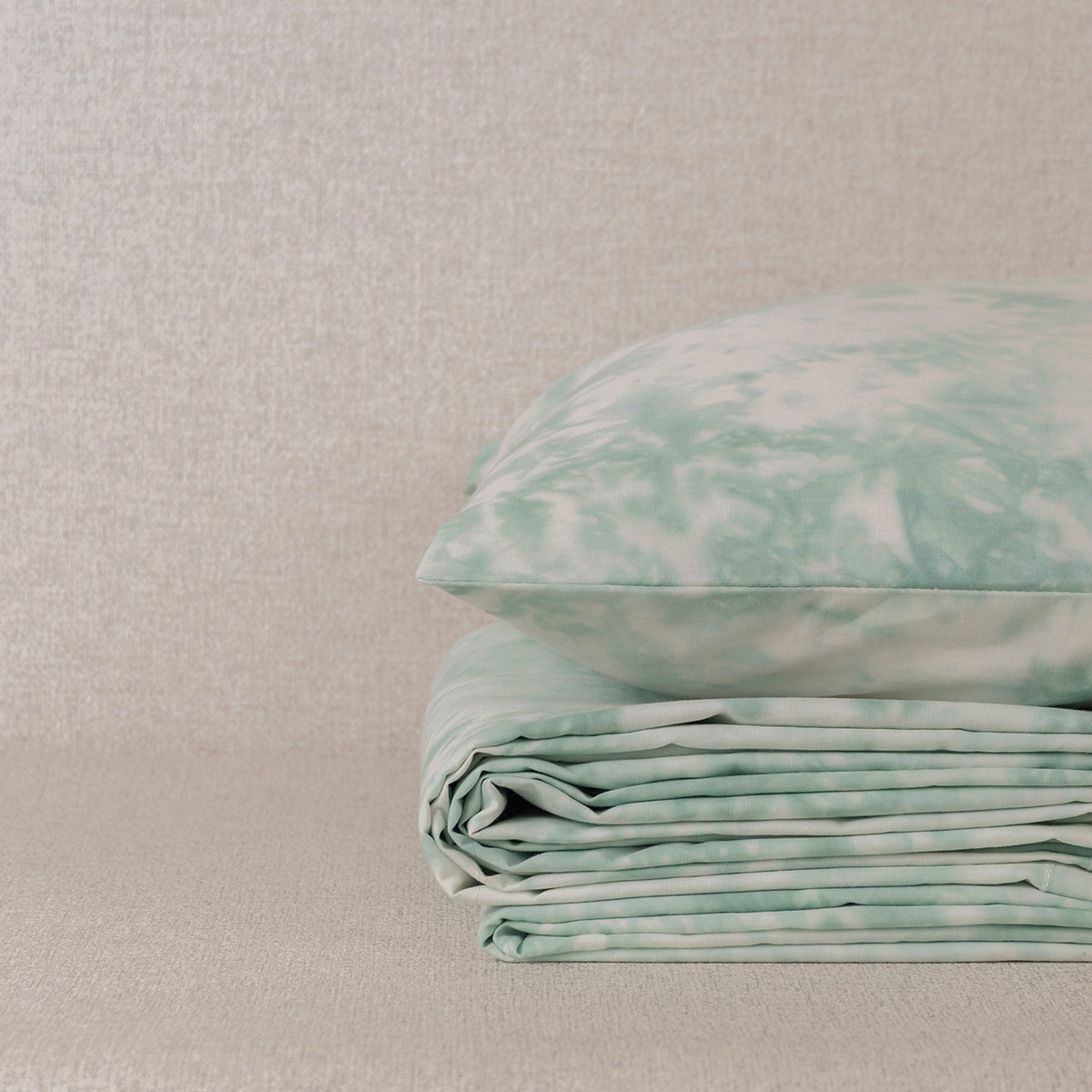 Cloud Printed Cotton Flat Sheet - Nile Blue
