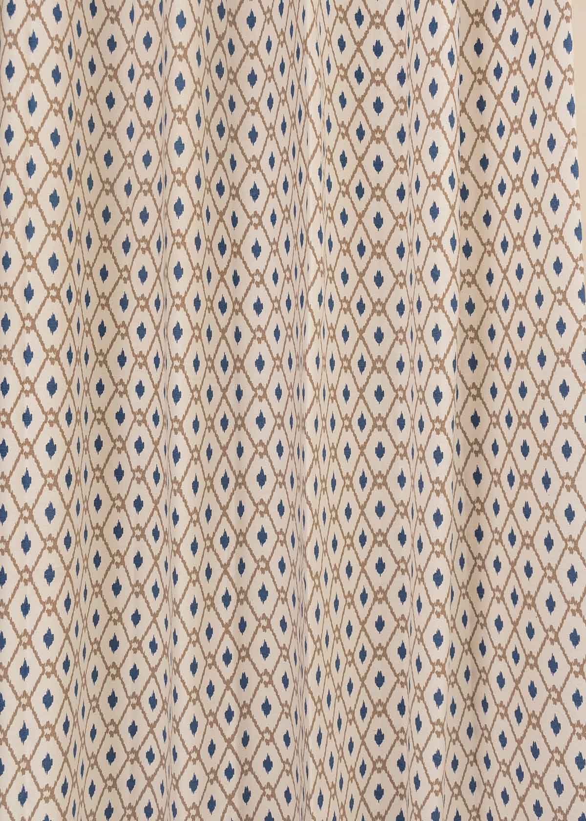 Diamond Yard printed cotton Fabric - White-Blue