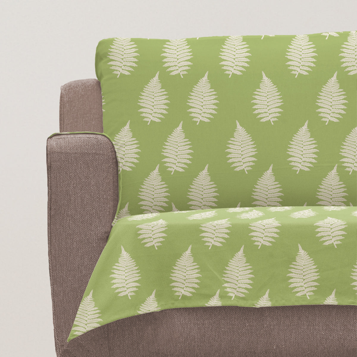 Ferns Cotton 100% Cotton floral Sofa cover - Green