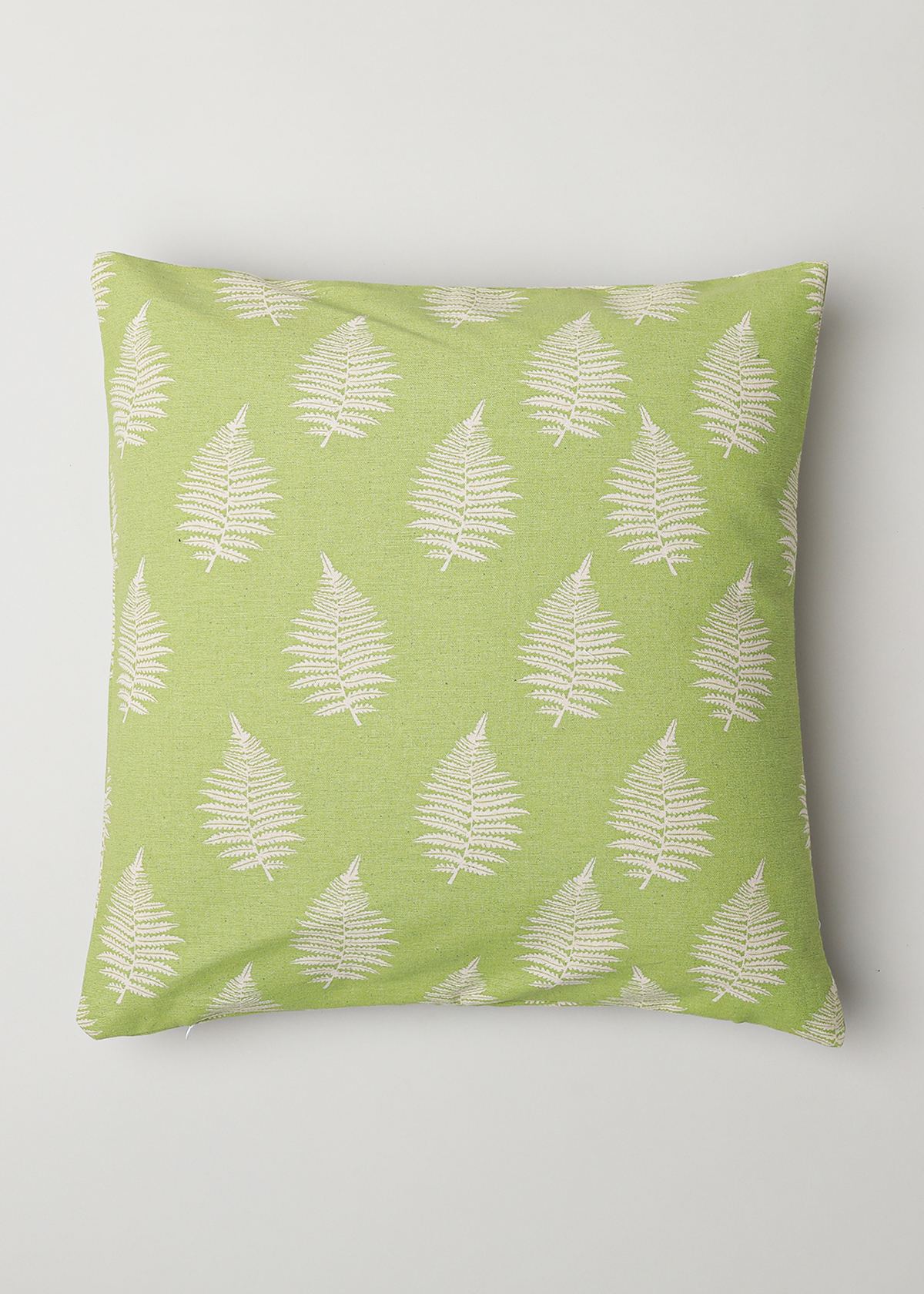Ferns Printed 100% cotton floral cushion cover for sofa - Green