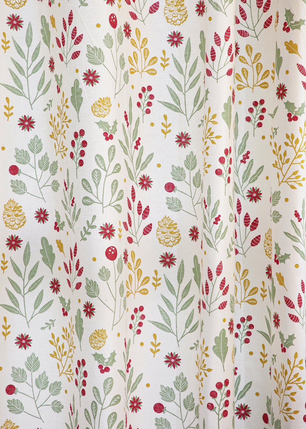 Foraged Berries Printed Cotton Curtain - Multicolor