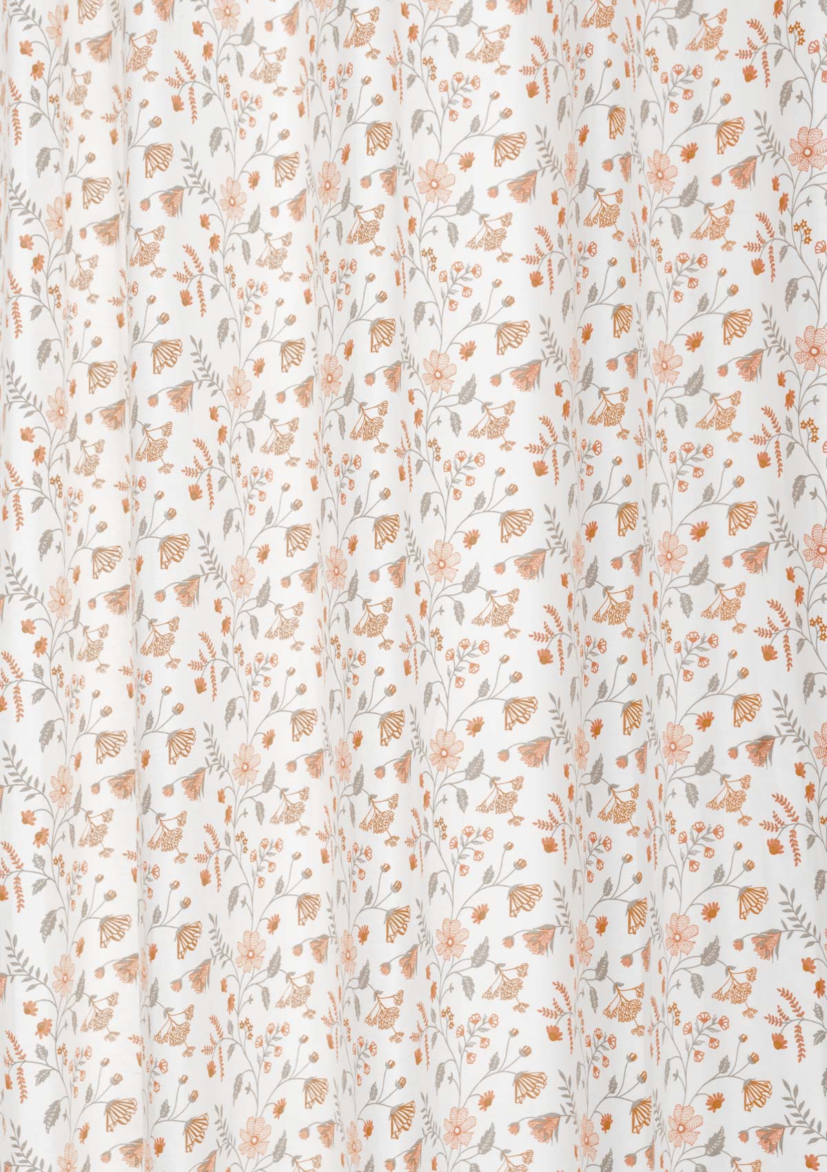Forest bloom premium 100% cotton floral fabric for curtain, cushion cover, dining, blinds - Room darkening - Orange