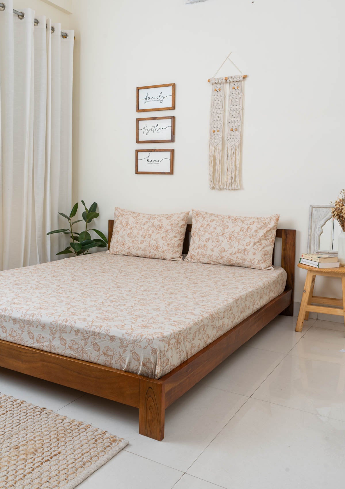 French farmhouse Fitted sheet sheet - Beige