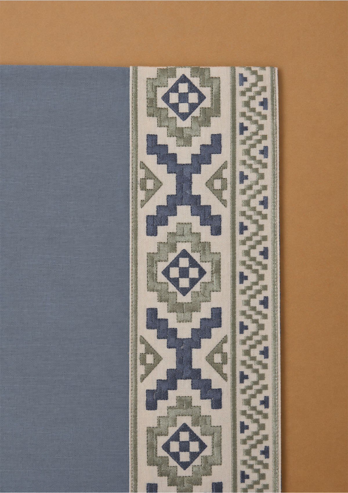 Glen Mist Blue Embroidery Trim Fabric