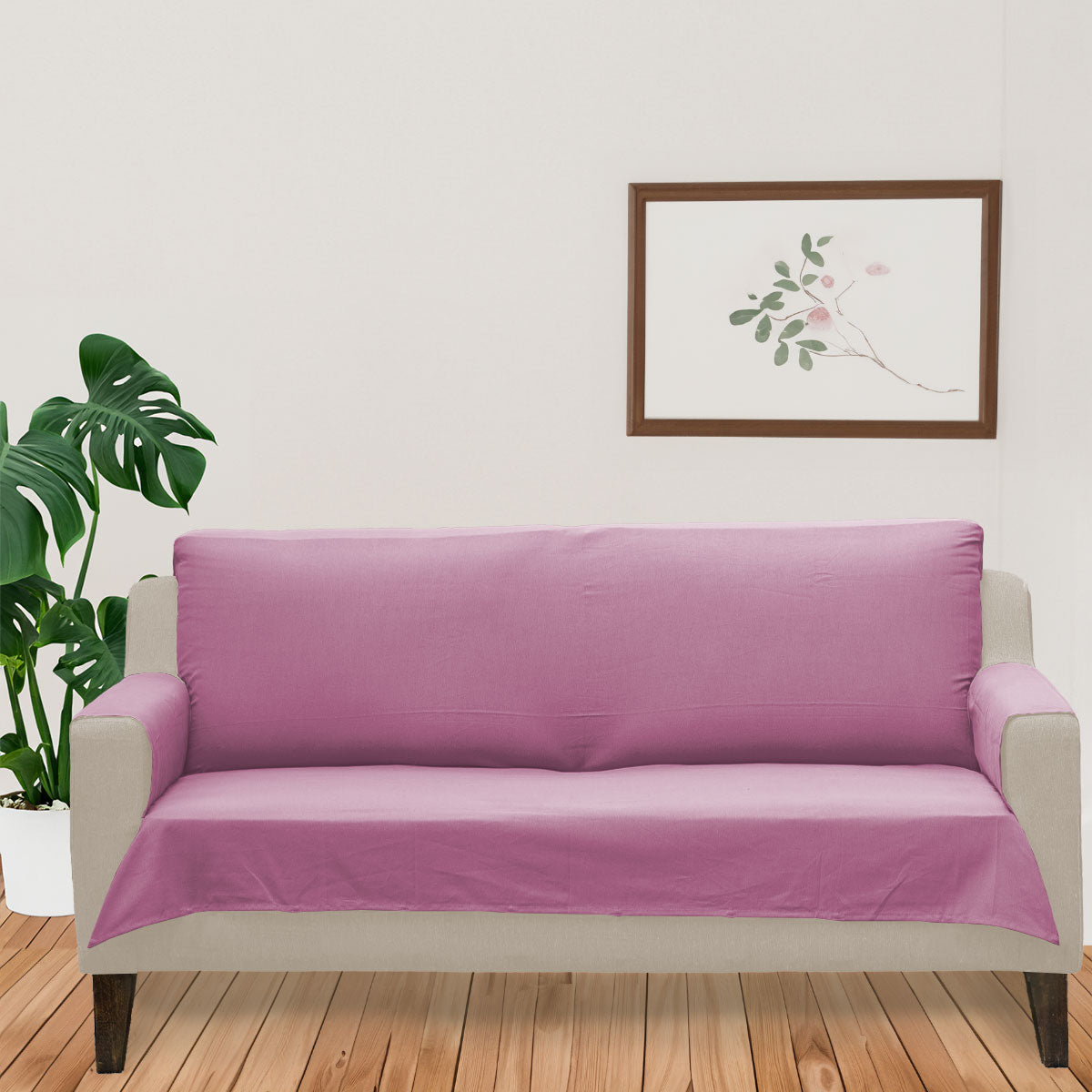 Solid Grape 100% Cotton plain Sofa cover