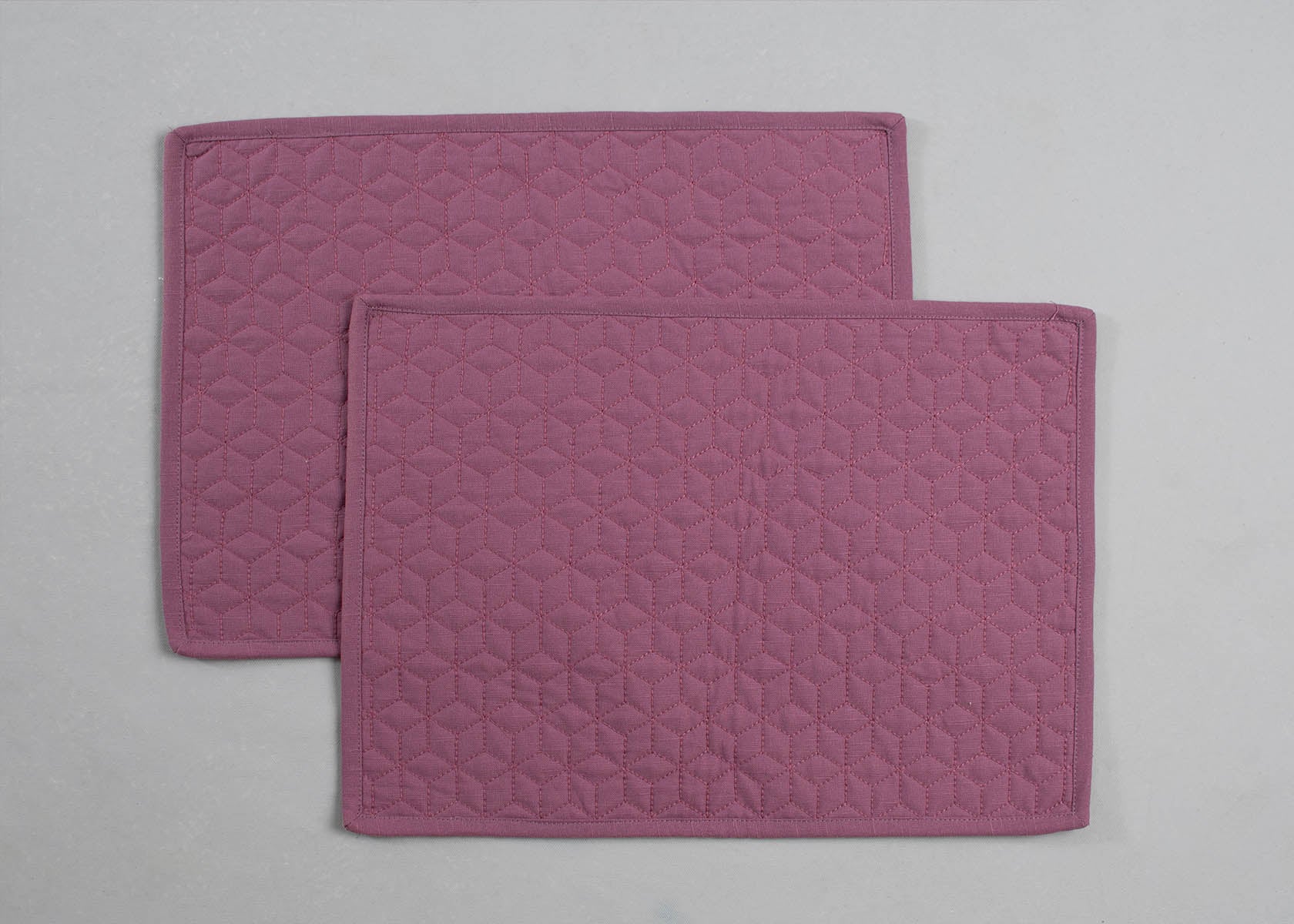 Quilted Solid Cotton Placemats - Grape Solid
