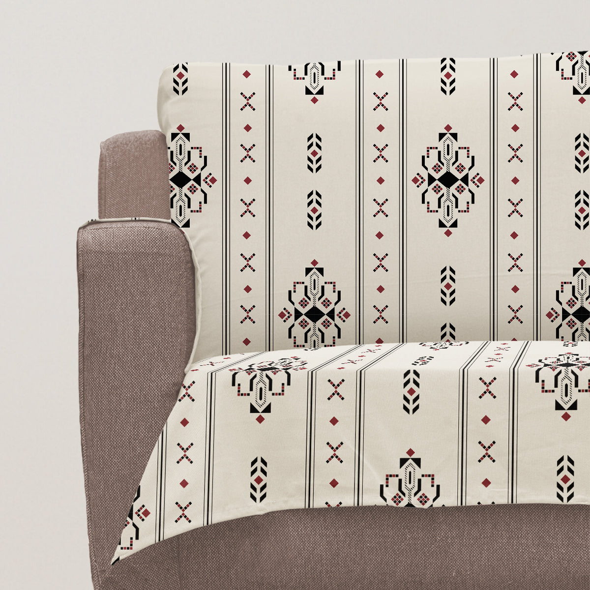 Gypsy 100% cotton geometric Sofa cover - Black
