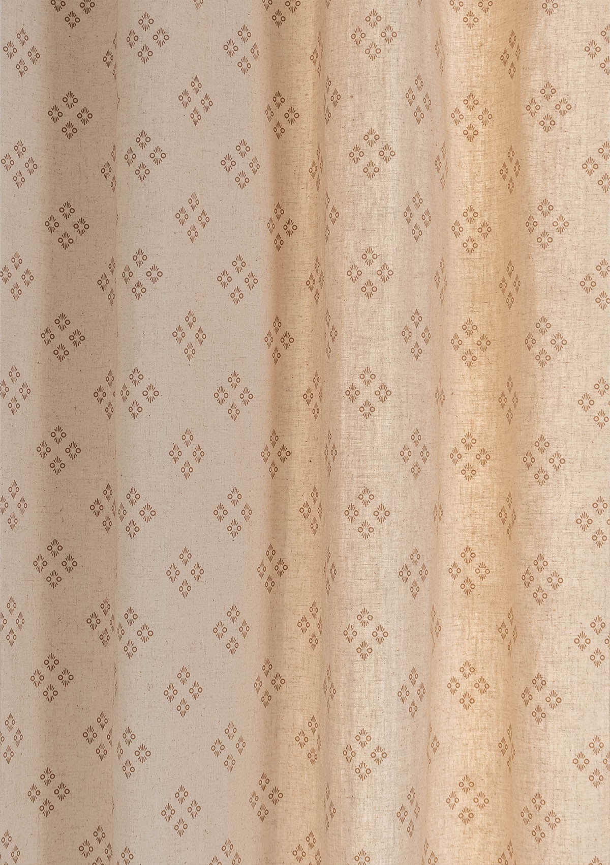 Harvest linen minimal design fabric for living room - Room darkening - Brown