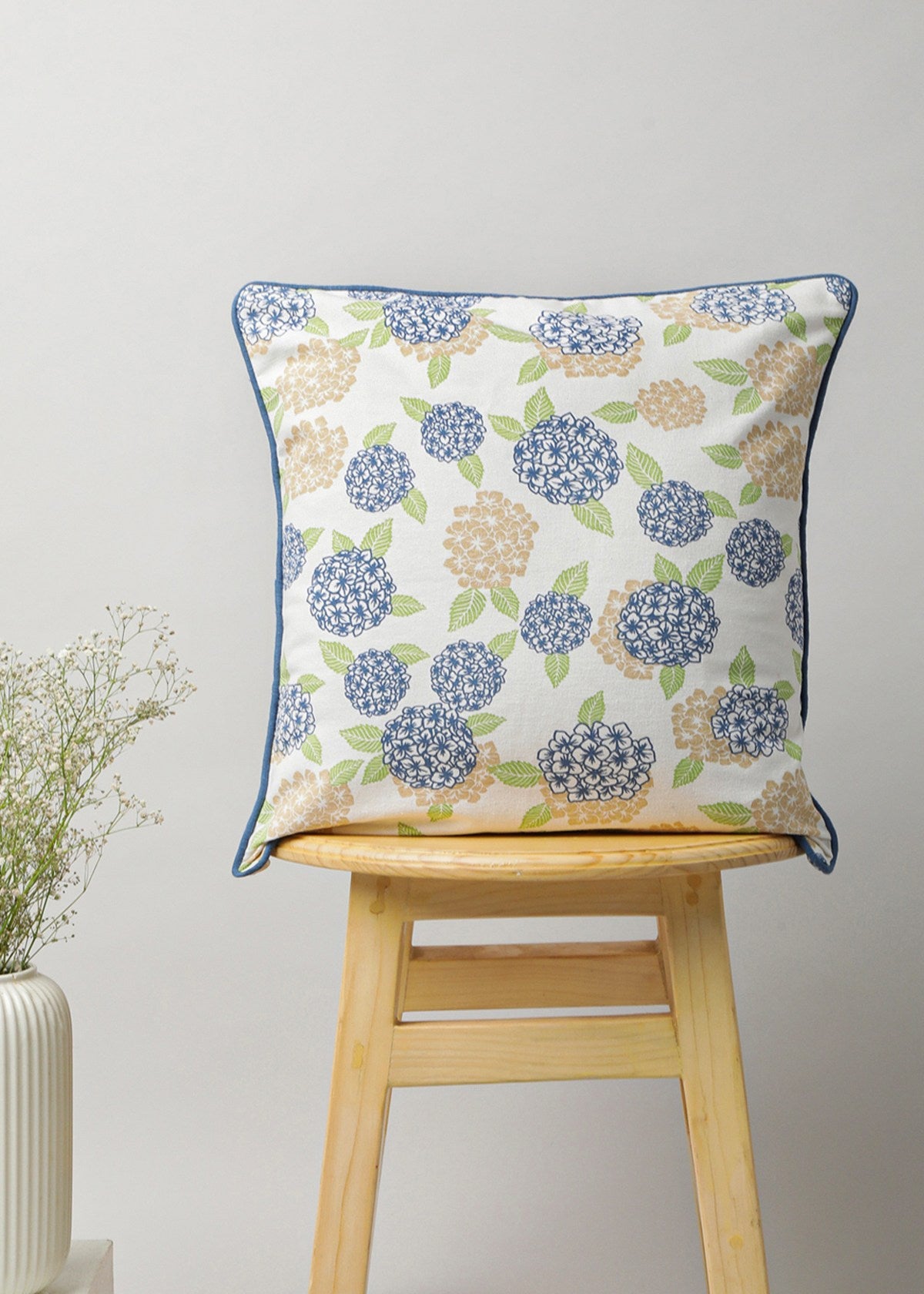 Hydrangeas Cushion 100% cotton floral cushion cover for sofa