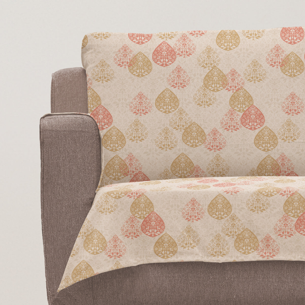 Indian Shimmer 100% Cotton floral Sofa cover - Multicolor